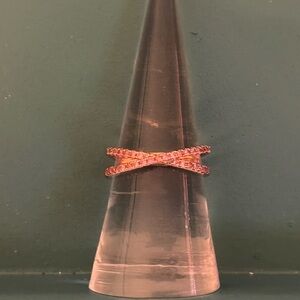 Elegant Pink Crossover Ring